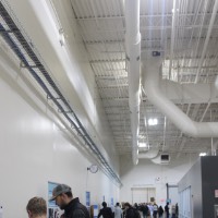 Project Day attendees looking at projects.